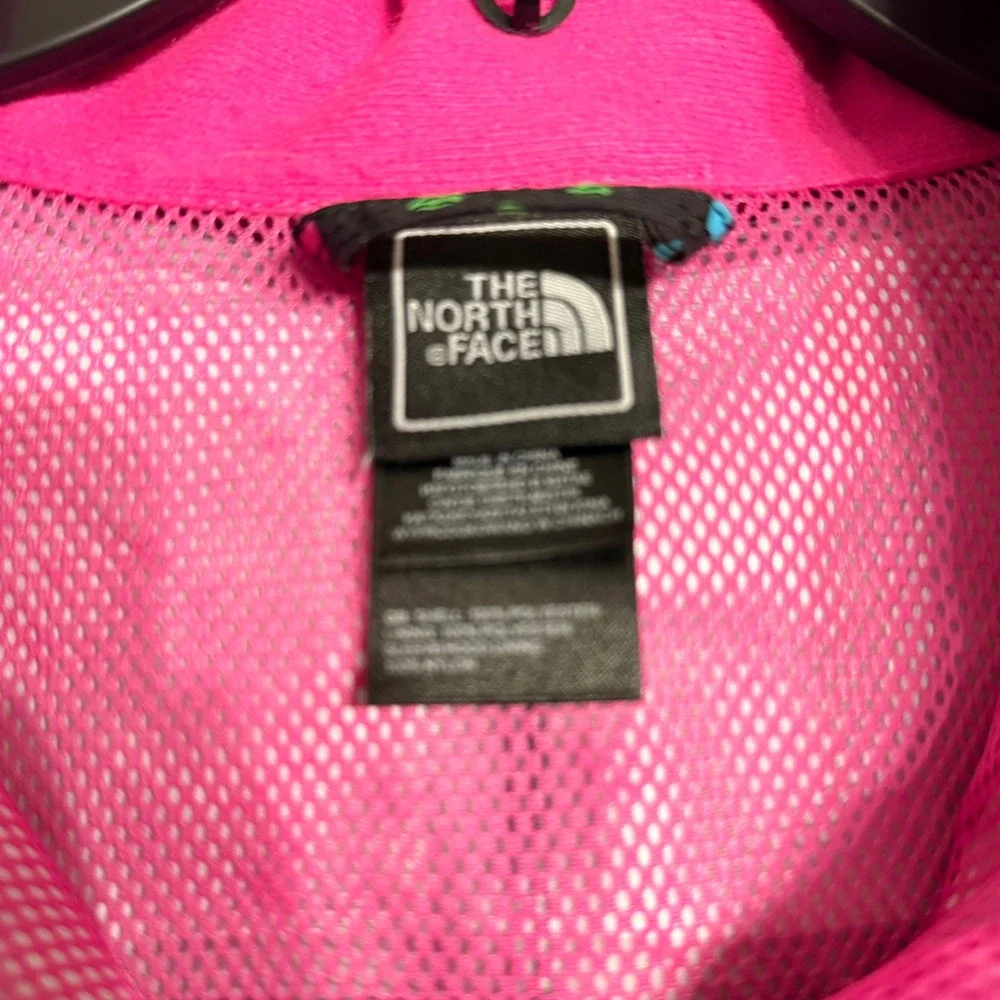 The North Face Girls XL 18 HyVent Rain Jacket Black‎ Multicolor Polka Dot Hooded